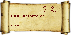 Tugyi Krisztofer névjegykártya