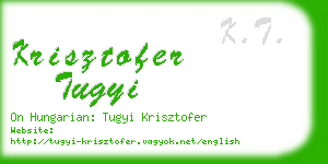 krisztofer tugyi business card